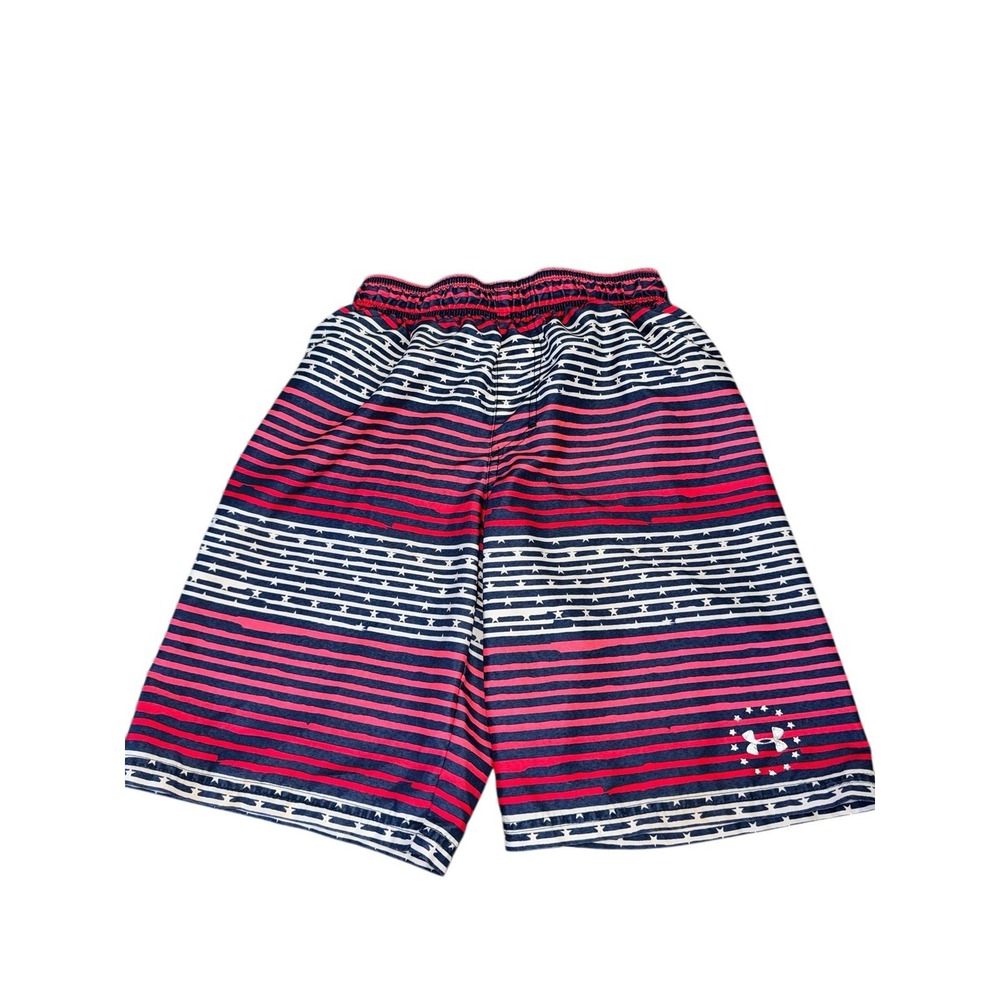 Under Armour Boys Red Navy‎ Stars Stripes Swim Trunks Board Shorts YMD Medium
